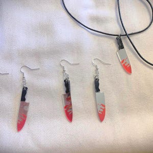 Bloody Knife Earrings and/or Necklace