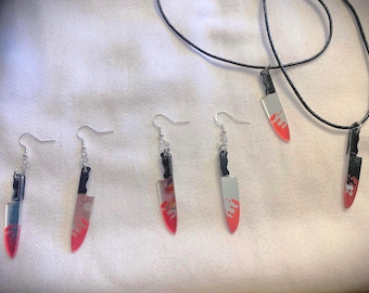 Bloody Knife Earrings and/or Necklace