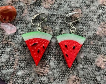 Watermelon Earrings (Clip On and Regular)