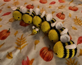 Crochet Bee Plushie: Handmade Stuffed Animal Toy