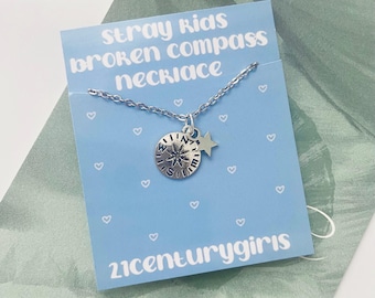 Stray Kids Compass Star Charm Necklace