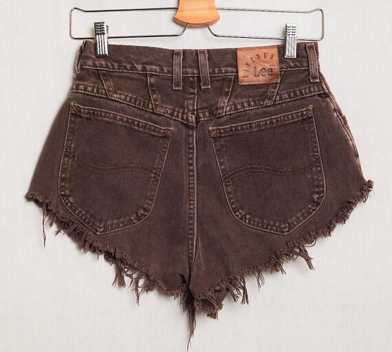 VINTAGE 90's Riveted Lee Cut Off Shorts Cut Off D… - image 2