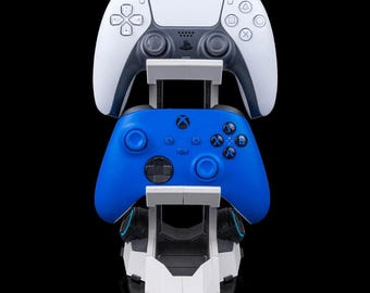 3D-geprinte standaard voor twee headsets en controllers – Gamer Desk Organizer