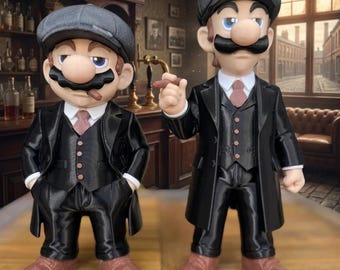 Mario, el gánster de Peaky Blinders de estilo vintage, años 20, decoración clásica de personajes con traje.
