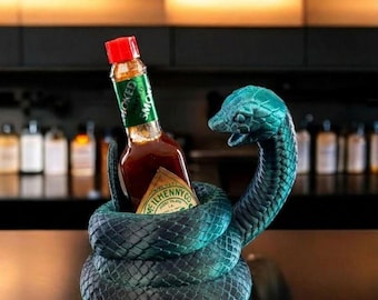3D Gedruckte Schlange Saucenhalter - Handbemalte Viper Küchendekoration