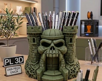 Organizador de mesa Castelo de Grayskull | He-Man Mestres do Universo - Armazenamento para escritório | Impresso em 3D