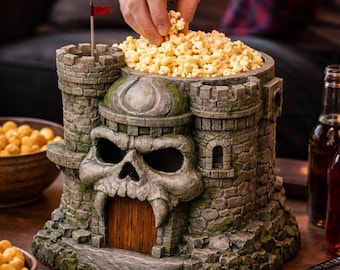 Handbemalter Grayskull - Inspirierter Castle Popcorn Eimer | Fantasie Dekor