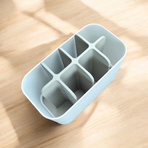 Handmade Ribbed Bathroom Organizer | Modern Countertop Storage image 6