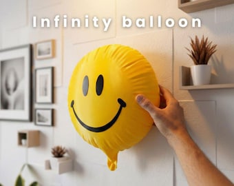 Muurdecoratie ballon met smiley, 3D-illusie, kinderkamerkunst
