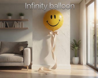 Smiley Infinity Ballon 3D Druck - Gelbe Wand Dekoration (Physisches Produkt)