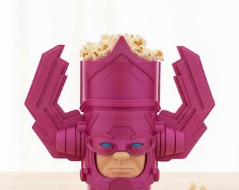 Cubo de palomitas Galactus: bol de ciencia ficción impreso en 3D, decoración geek