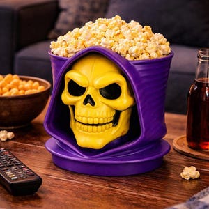 Cuenco de palomitas de maíz de esqueleto pintado a mano / Decoración geek