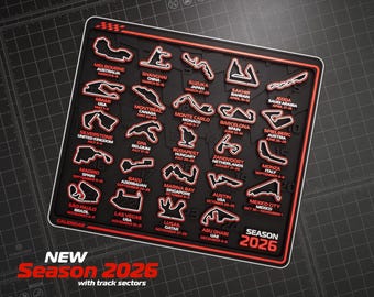 Formel Rennkalender, 2026 Track Display, Motorsport Fan Dekor