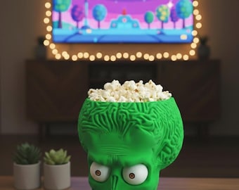 Alien Brain Bucket Bucket – Handgemachte Sci-Fi Snackschale, Horror Decor