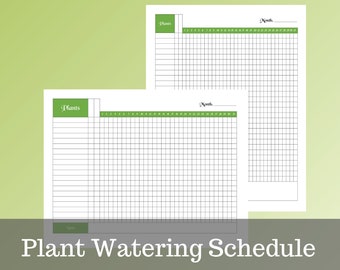 Plant Watering Schedule, Printable PDF