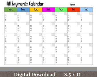 Factuurbetalingstracker, factuurbetalingskalender, maandelijkse planner, geldplanner - beheer-pdf
