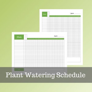 Plant Watering Schedule, Printable PDF