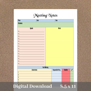 Meeting Notes, Meeting Management, Meeting Agenda