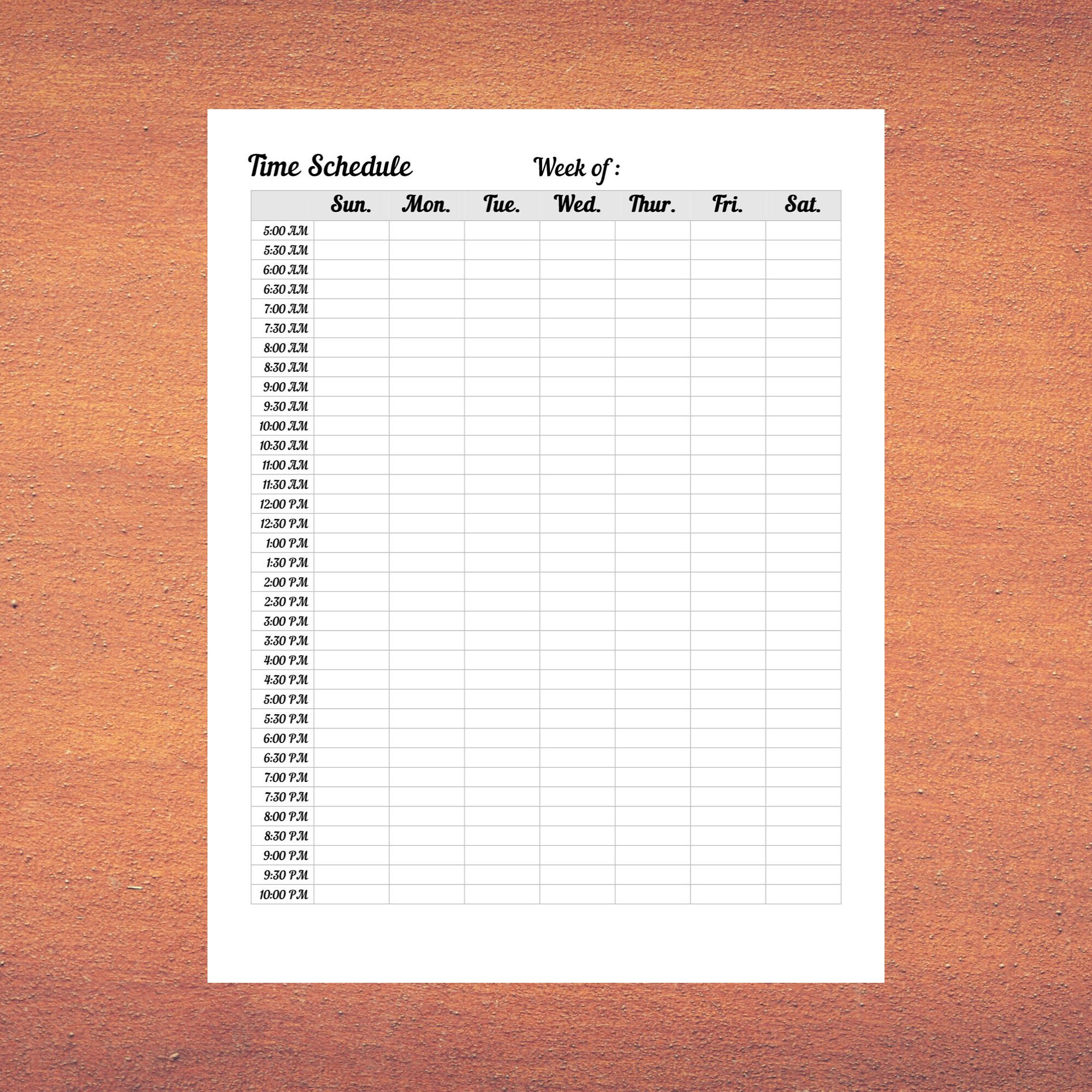 Time Schedule Printable, Weekly Schedule, Time Blocking Planner PDF ...