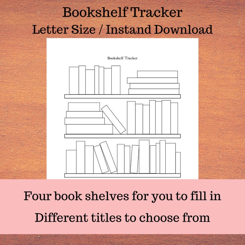 Bookshelf Tracker Printable | Reading Tracker | Letter Size, Instant ...