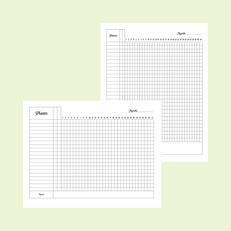 plant watering schedule printable pdf etsy