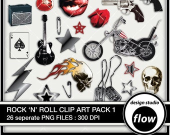 Pack d'éléments ClipArt Rock N Roll. (DSF-RNR-1)