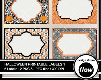 Étiquettes imprimables d’Halloween (DSF-HWNLBL-1)