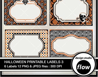 Étiquettes imprimables d’Halloween (DSF-HWNLBL-3)