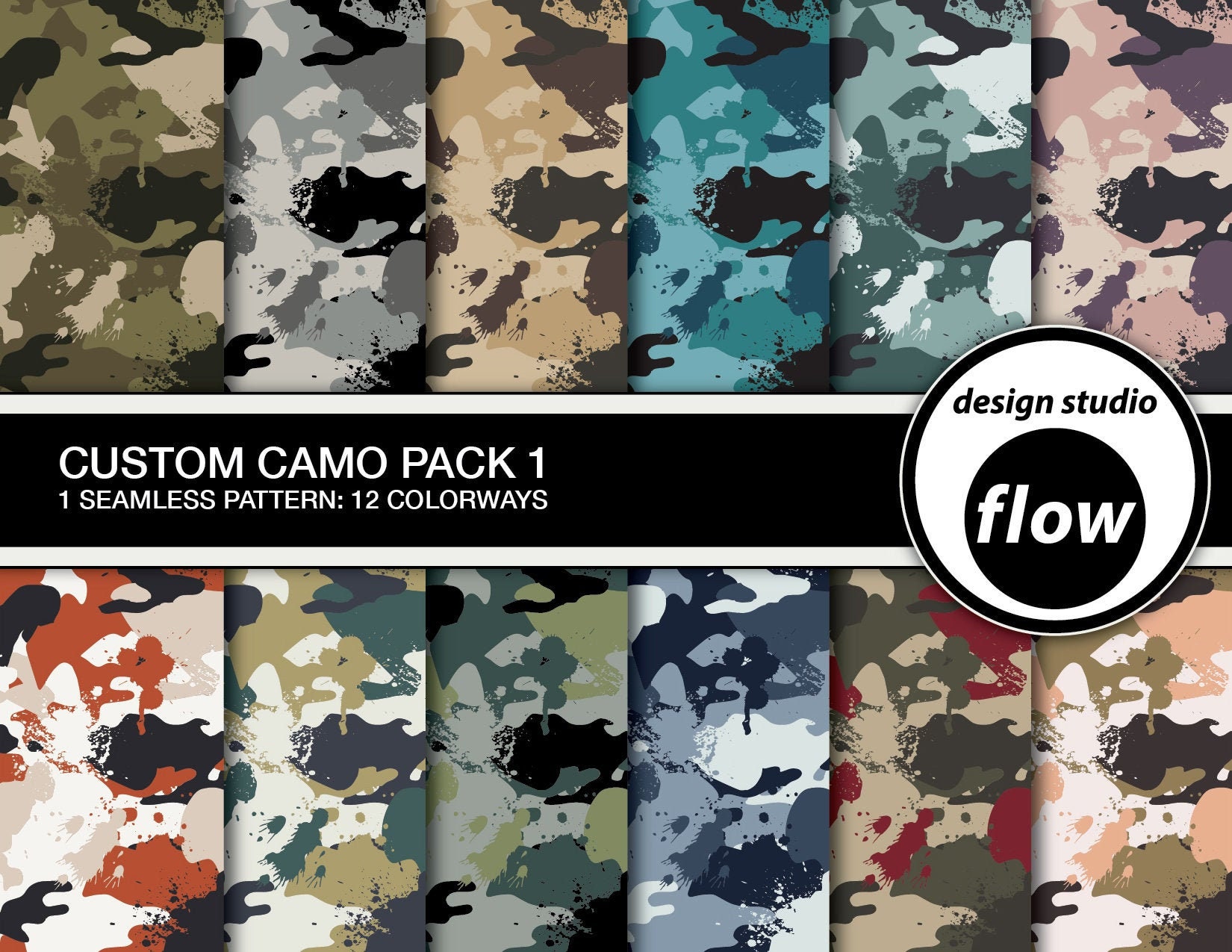 Seamless Custom Camo Pattern Digital Paper Pack 1 (DSF-CAMO 1) - Etsy