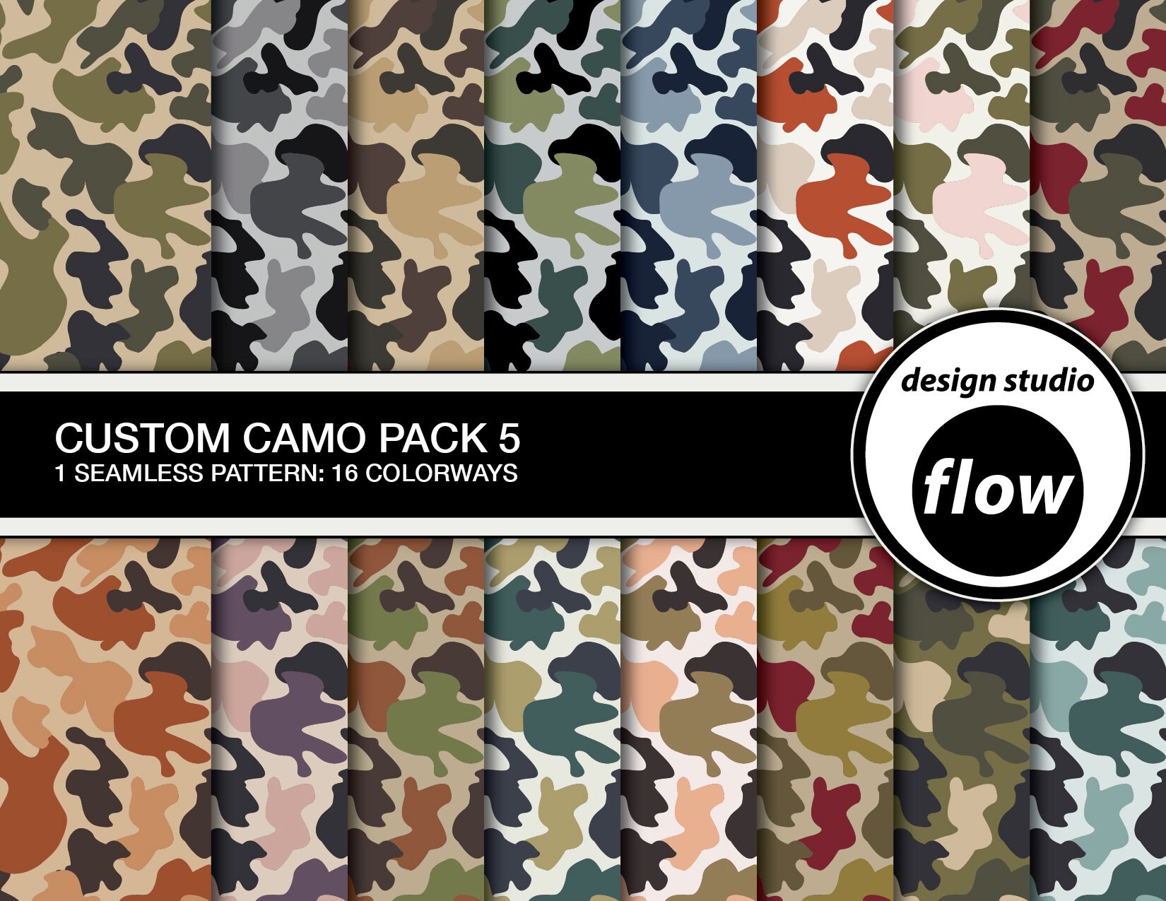 Seamless Custom Camo Pattern Digital Paper Pack 5 (DSF-CAMO 5) - Etsy