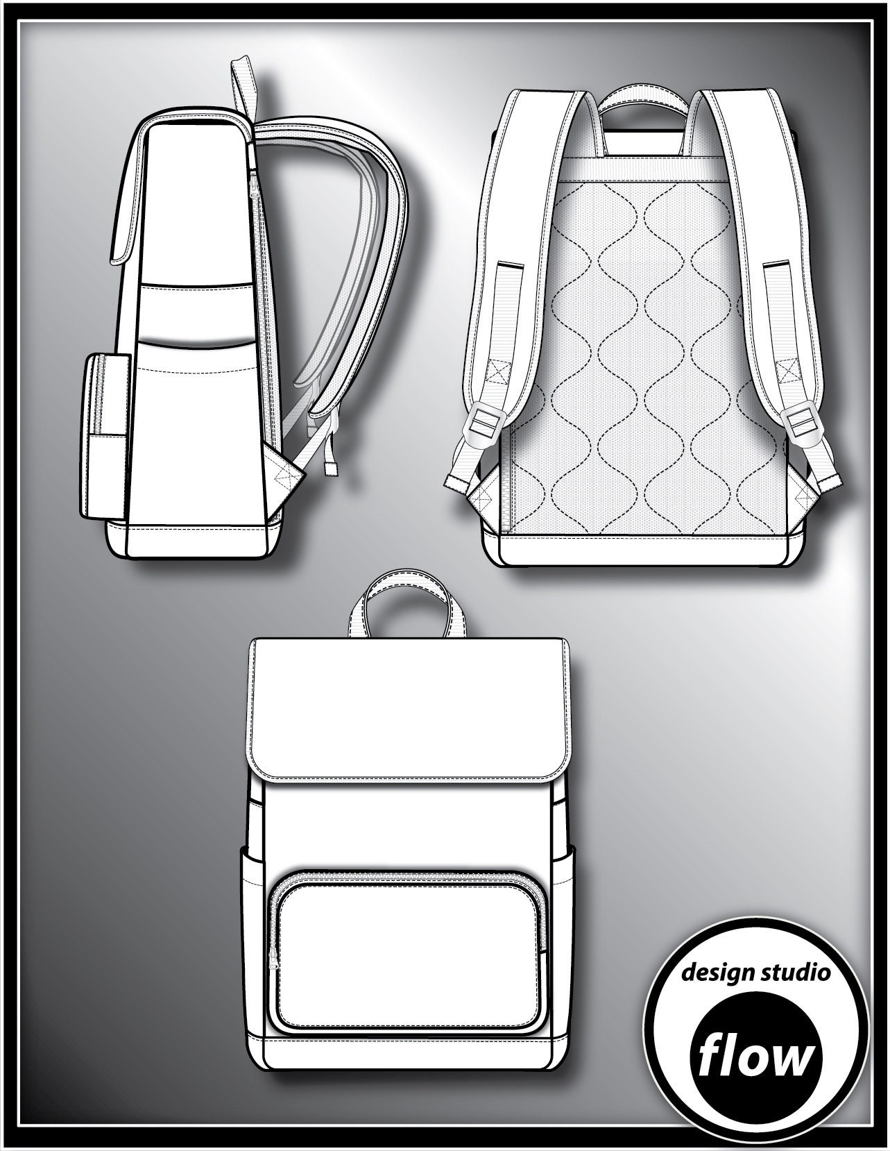 Vector File Packs Back Pack Flat Technical Sketch Vector File Pack 2 (DSF-BP-2) - Etsy