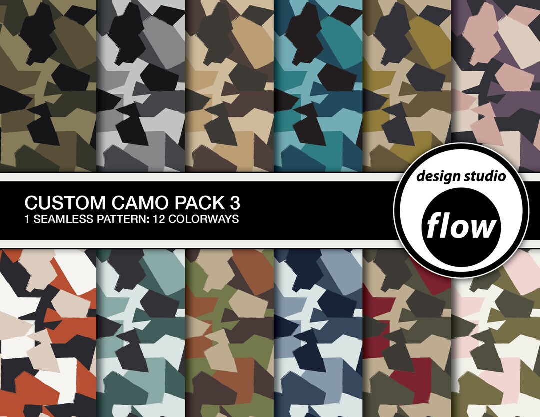 Seamless Custom Camo Pattern Digital Paper Pack 3 (DSF-CAMO 3) - Etsy