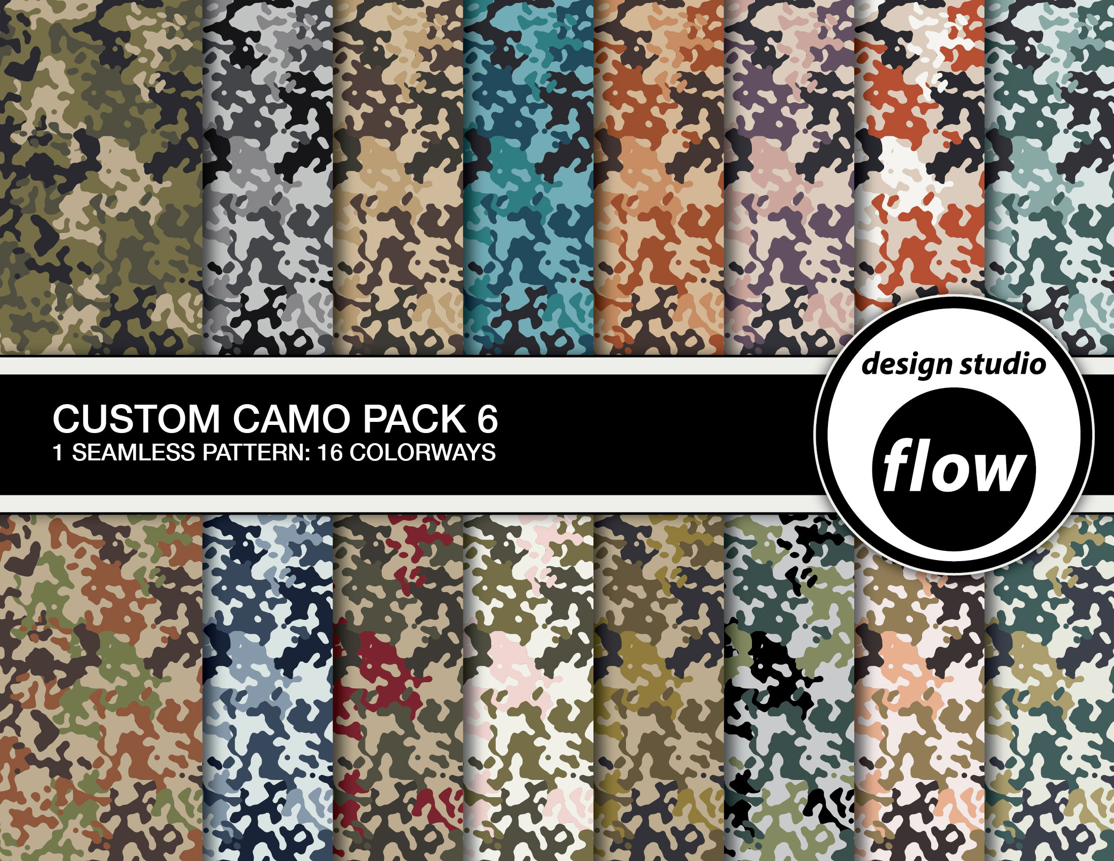 Seamless Custom Camo Pattern Digital Paper Pack 6 (DSF-CAMO 6) - Etsy