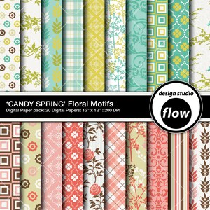 Candy Frühling-Floral Motive Digital Paper Pack (DSF-SFPP-7)
