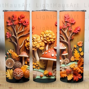 3D Autumn Landscape - Tumbler Wrap - Digital Sublimation Design - Instant Download