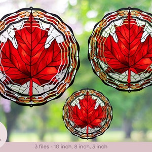 Kanadisches Ahornblatt - Wind Spinner Design - 3 Größen - Digital Sublimation Design - Instant Download