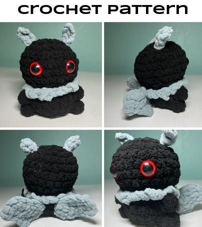 30 Mothman Crochet Patterns for Cute, Creepy, and Display-Worthy Makes 18 Chibi Mothman Pattern
