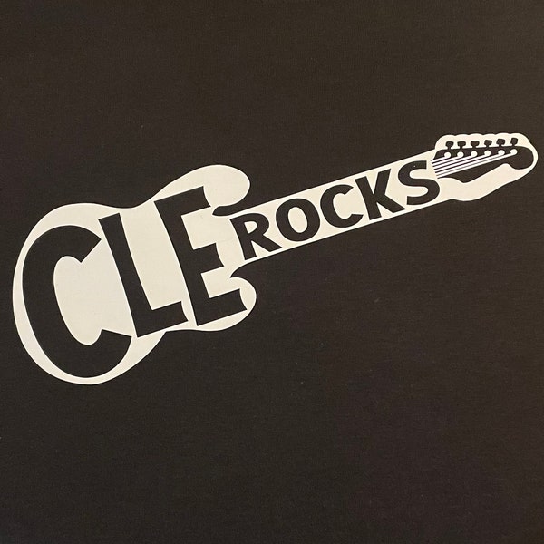 Cleveland, CLE ROCKS, Guitar, Adult Unisex T-Shirt