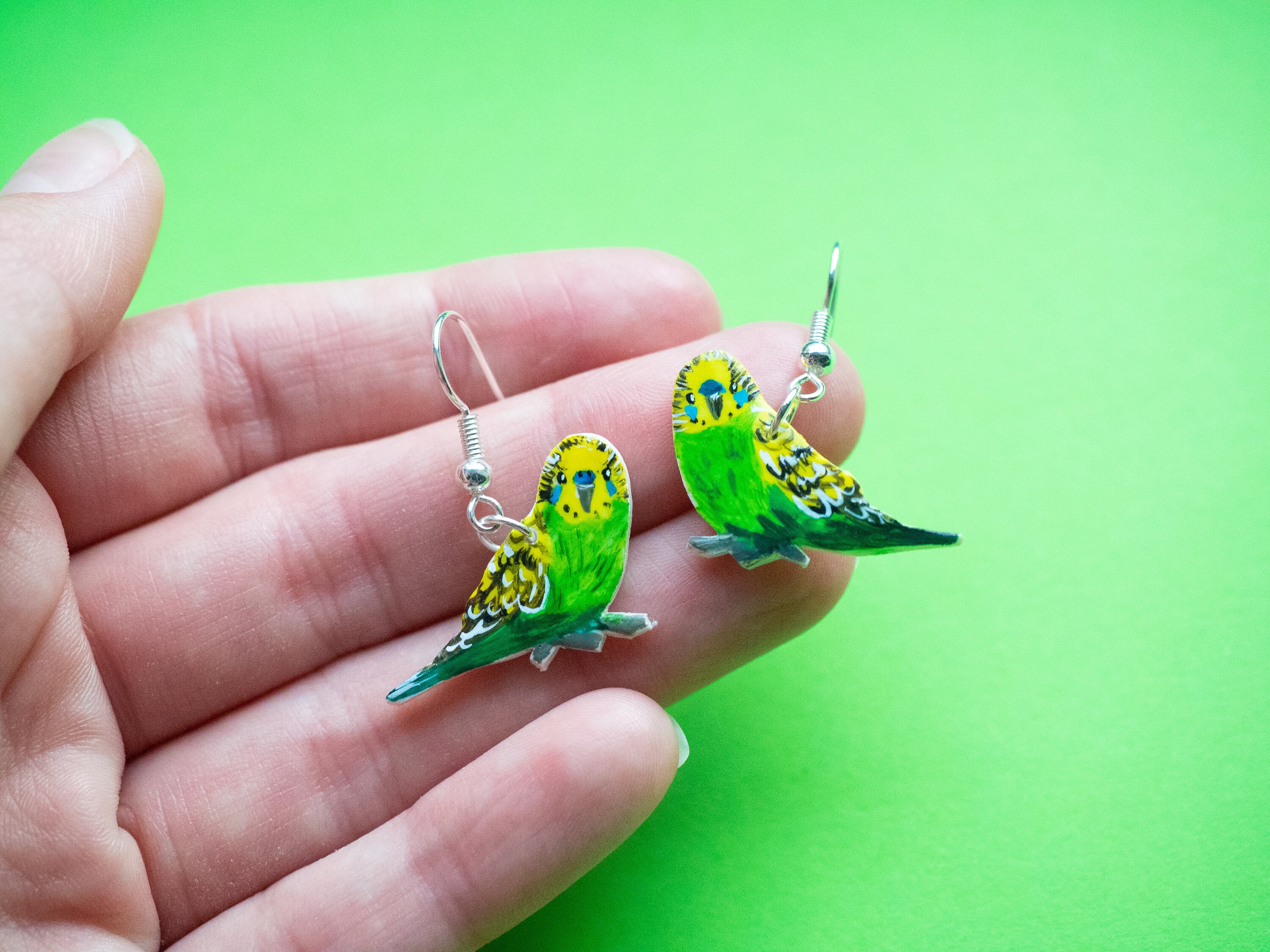Budgie Clay Earrings Cute Polymer Earrings Parrot Polymer Etsy UK