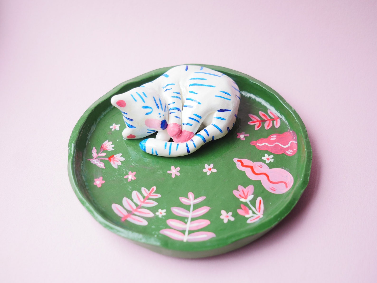 Made to Order Cute Tiger Animal Trinket Tray Cute Clay Etsy