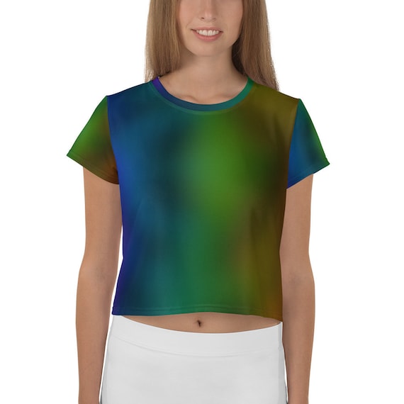 Color Faded Crop Tee - Etsy