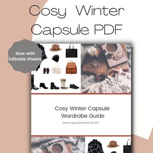 Cosy Winter Capsule Wardrobe PDF Guide with Fillable Sheets