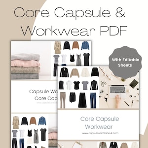 Core Capsule (fillable PDF) & Workwear Essentials Capsule Wardrobe  PDF Guide Multipack