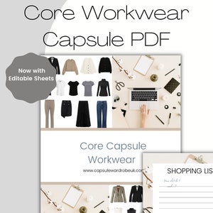 Core Workwear Capsule 2021 -  Downloadable PDF with fillable sheets