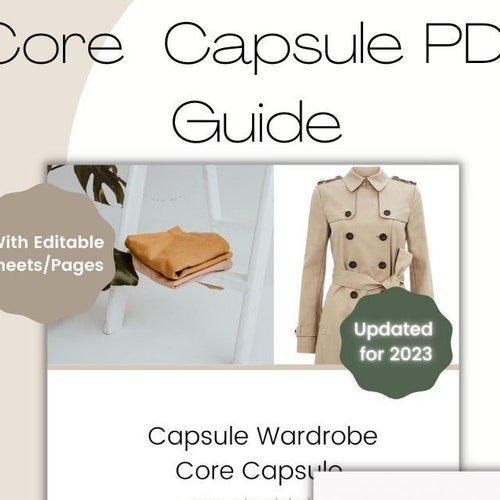 Core Capsule Wardrobe PDF Guide With Fillable Sheets Etsy UK