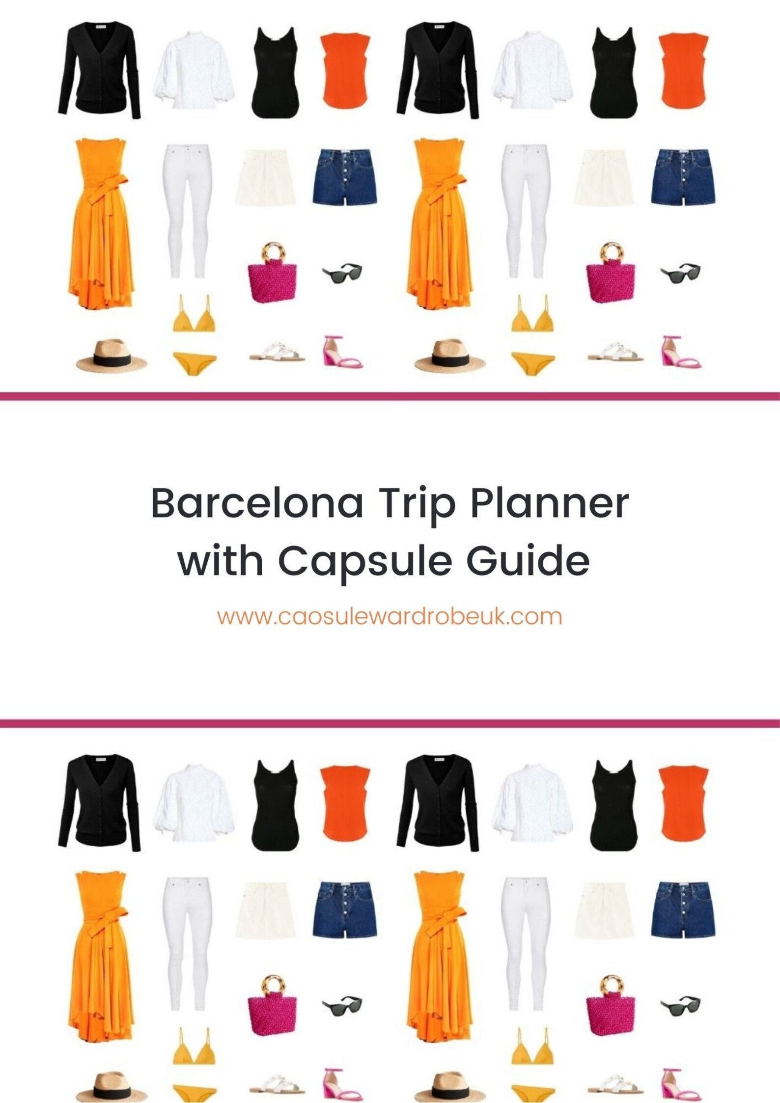Barcelona Trip /travel Planner with Capsule Wardrobe Guide A4 Etsy
