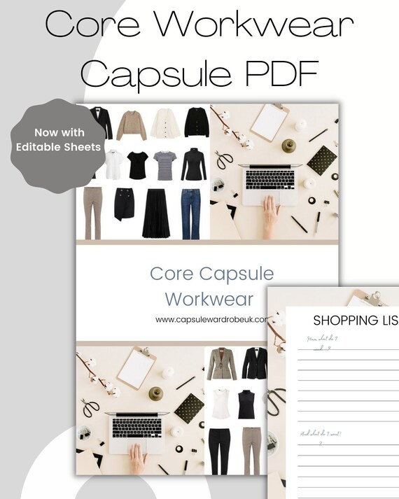 Core Workwear Capsule 2021 -  Downloadable PDF with fillable sheets