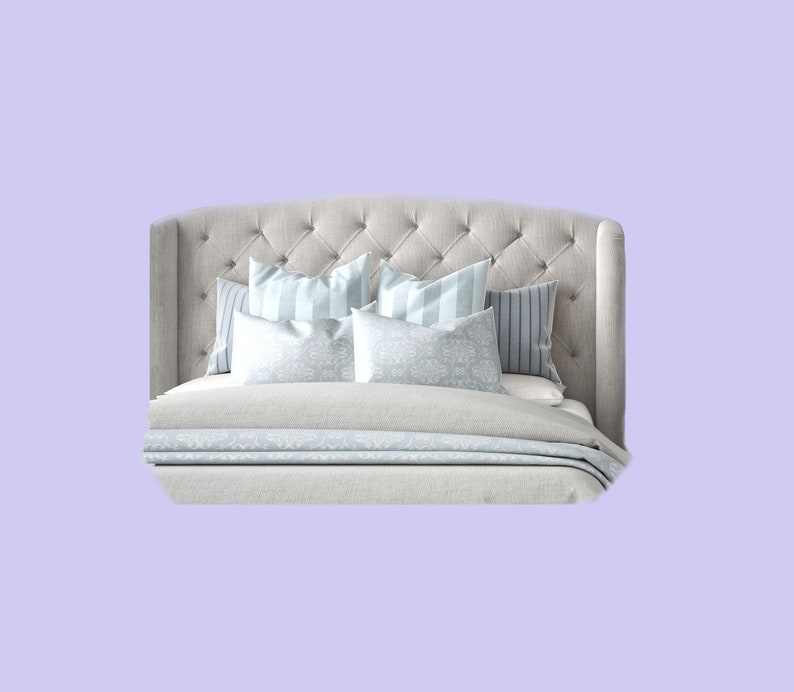 King Size Linen Diamond Tufted Headboard With Wings