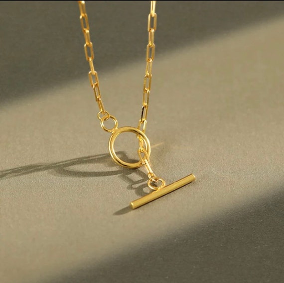 Gold Paperclip Chain Necklace 18k Gold 