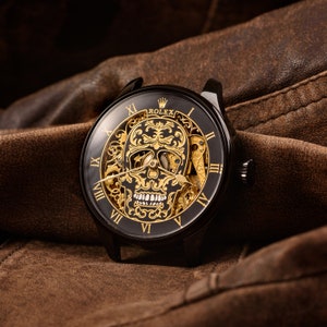 Reloj suizo vintage para hombres, reloj esqueleto personalizado, reloj de matrimonio de la década de 1920, reloj Steampunk imagen 7